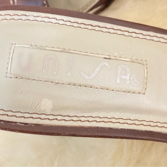 Unisa Brown Leather Heeled Slide Sandals size 6 1/2 B - Picture 10 of 11